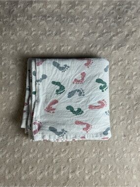 Standard Textile Footprints Hospital Baby Receiving Blanket Flannel Pink Blue